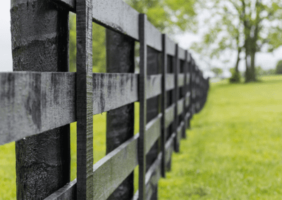 side view of a wooden fence